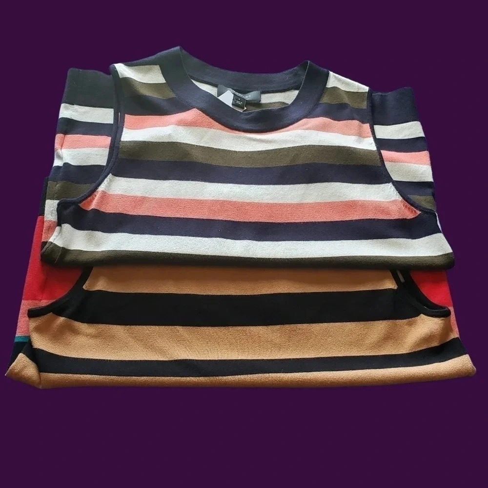 Ann Taylor set of 2 Ann Taylor Women's Sleeveless top Striped Multicolor